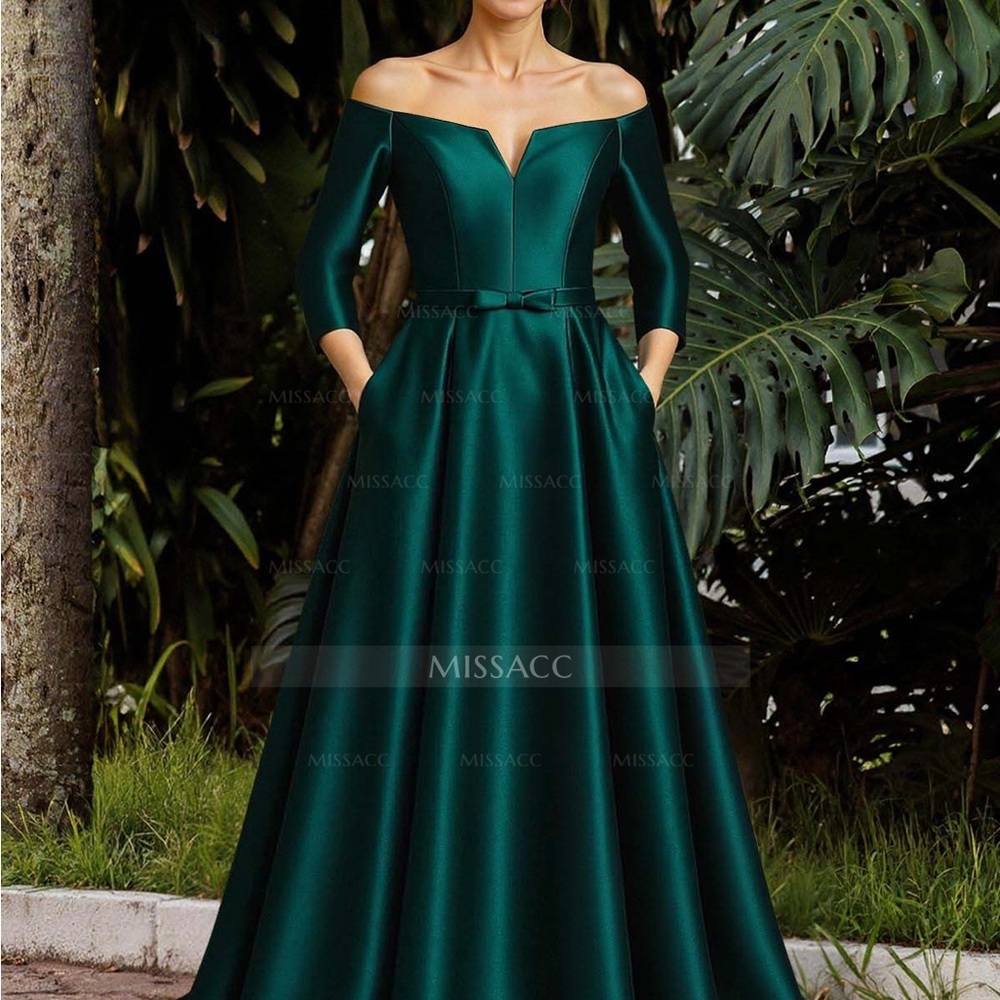 Elegant Blue Maxi Dress off shoulder Prom Gala Bridesmaid